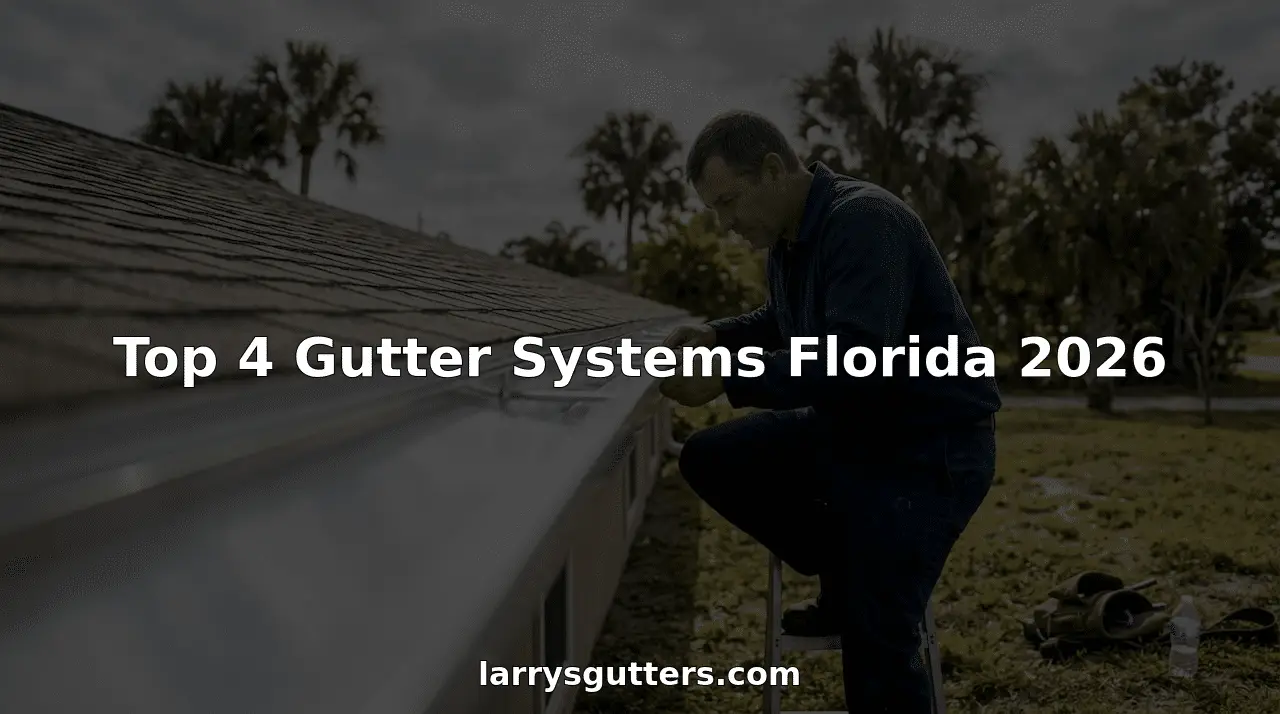 Gutter installer fitting seamless gutter on Florida home