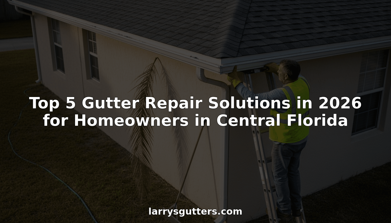 Technician repairing house gutter in Central Florida