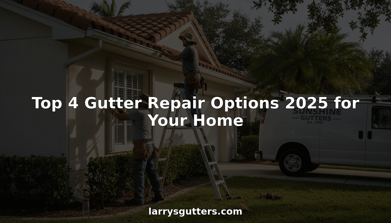 Contractors installing new seamless gutters on Florida home