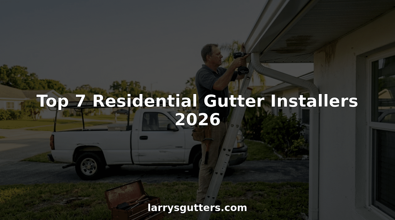 Contractor installing gutters on Florida home exterior