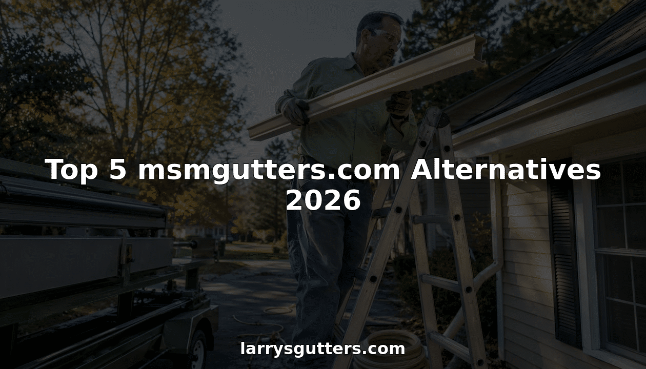 Technician fabricating seamless gutters at home outdoors