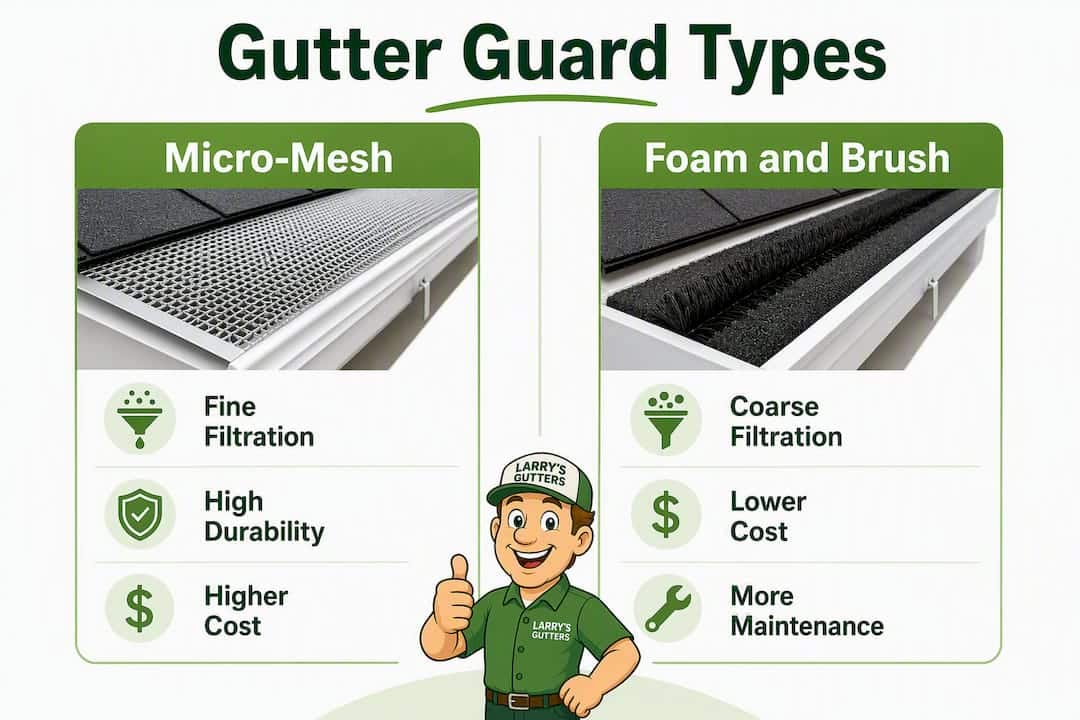Infographic comparing two gutter guard types