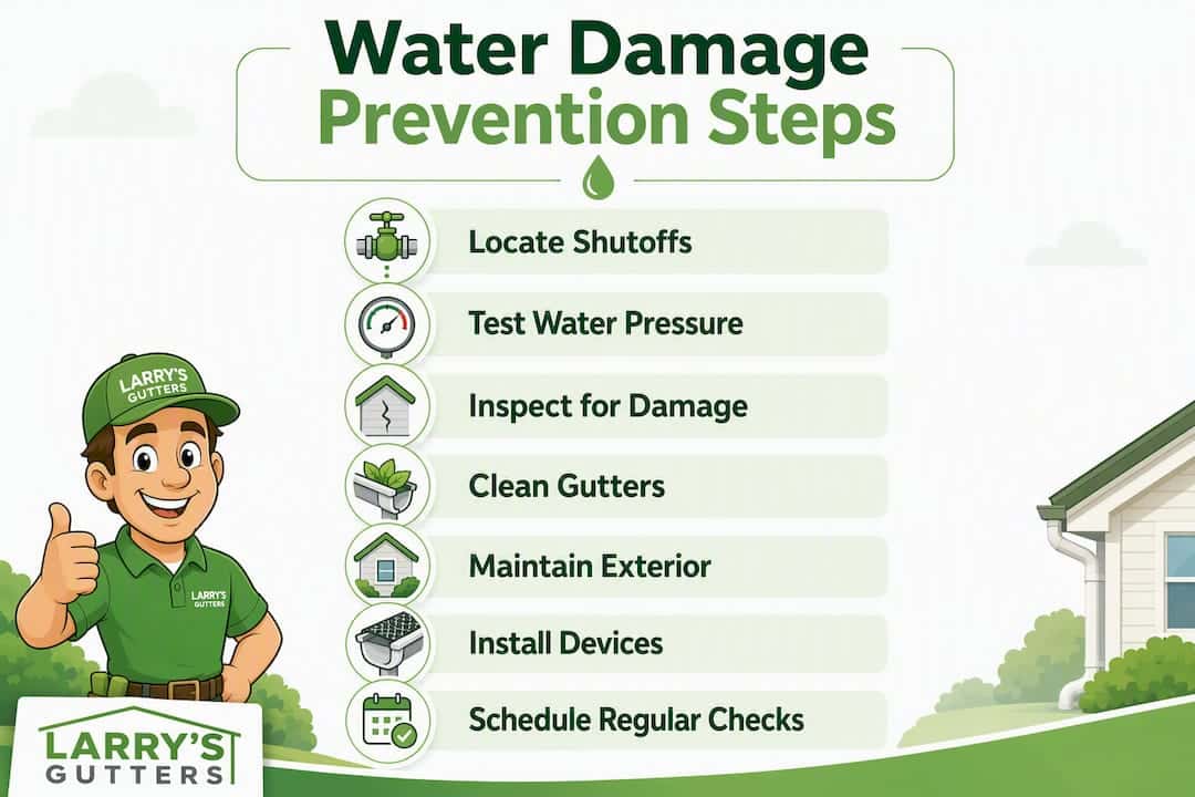 Infographic vertical checklist water damage prevention
