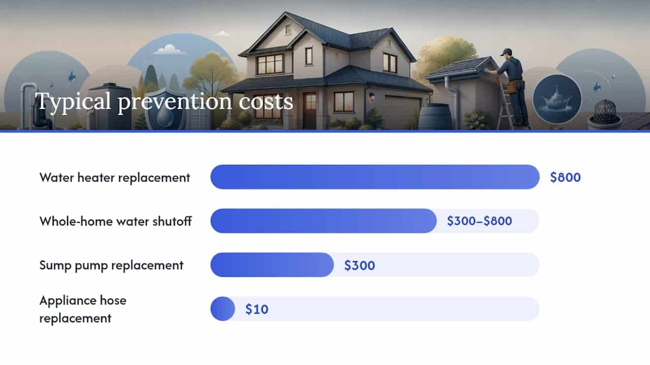 Cost and maintenance timeline for water damage prevention tasks