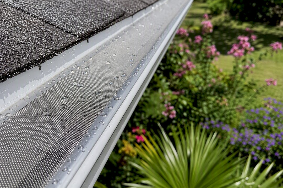Close-up of micro mesh gutter guard